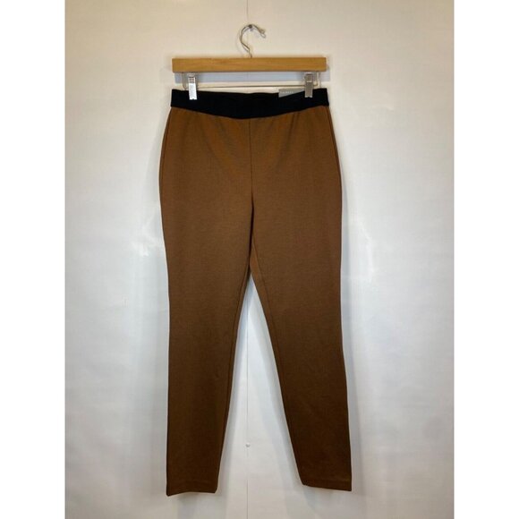 Talbots 6 Soho Legging Cognac Camel Brown Double Knit Twill Stretch NWT - Picture 2 of 7